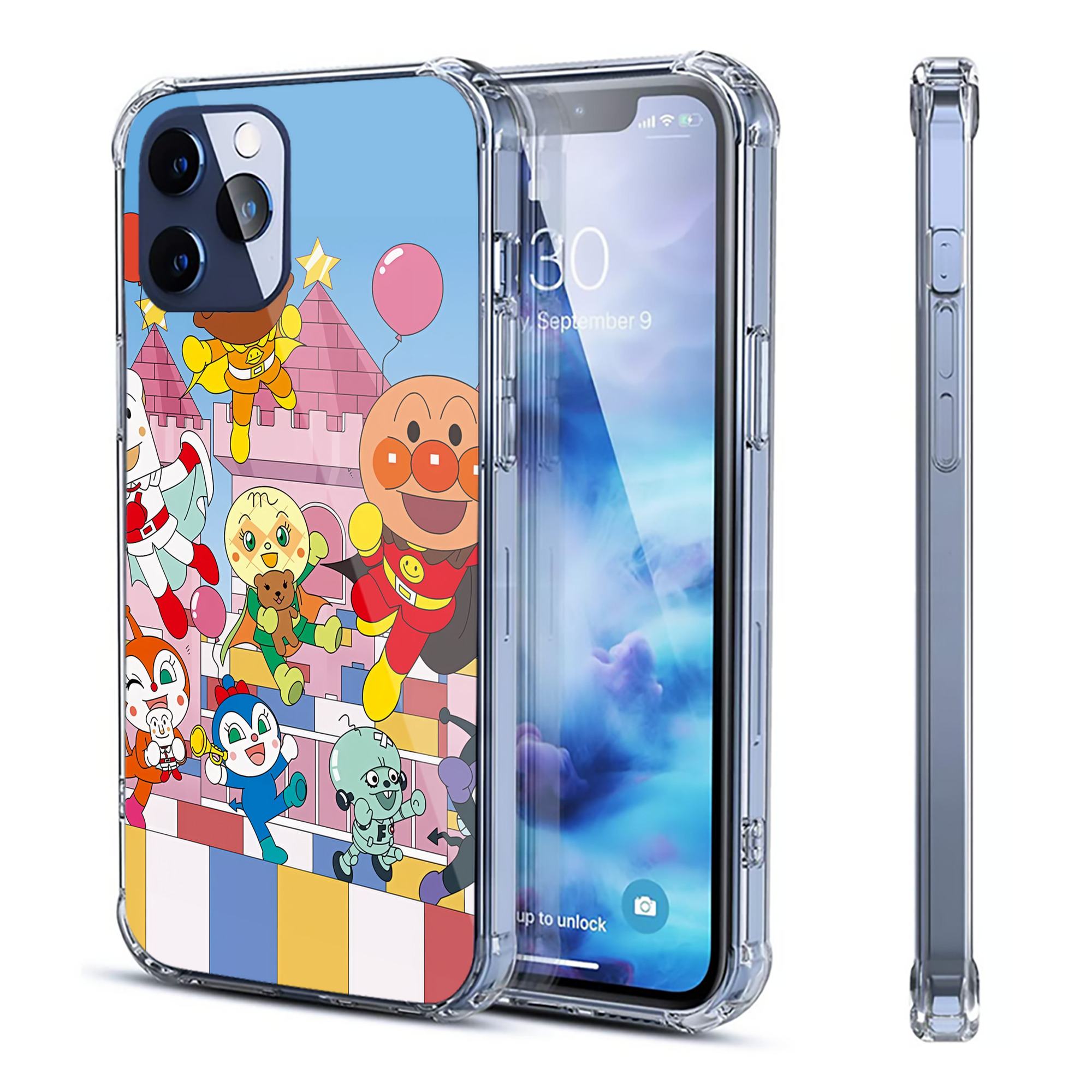 （画像用） アンパンマン Anpanman 【iPhone 12シリーズ対応】透明スマホケース（クリアソフトケース）